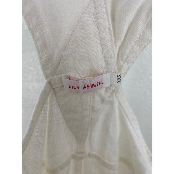 Lily Ashwell White Linen Slim Overalls Petite XXS Sustainable Minimalist Fairy - Picture 10 of 16